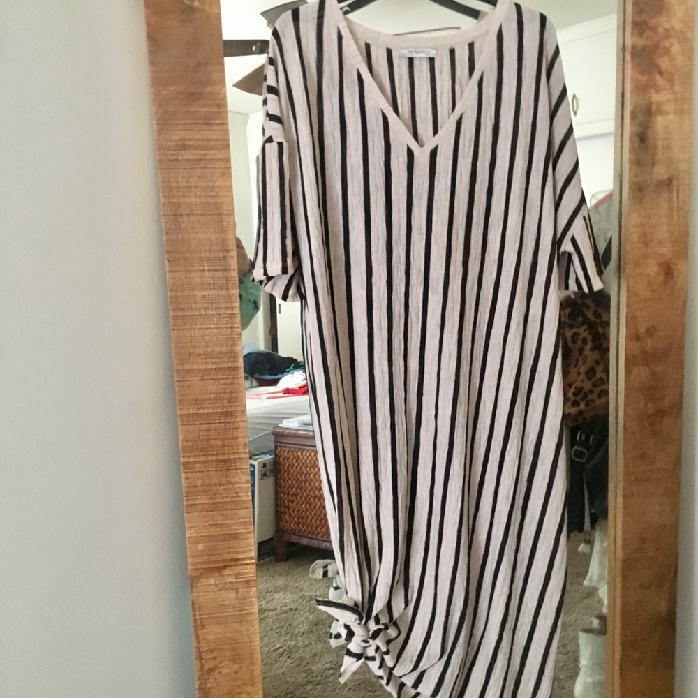 Zara Oversized Striped T-Shirt Dress